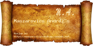 Maszarovics András névjegykártya