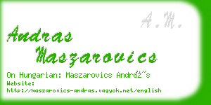andras maszarovics business card